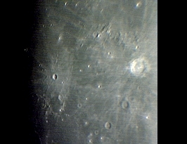 Kepler Crater West of Copernicus Crater and Mts Carpatus seen right (Perl 60mm refractor, Barlow 1.5, and a Perl Echorius 1.3 Webcam; home observatory)