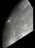 The bright Aristarchus Crater, which hints to the Schrter Valley (Perl 60mm refractor and a Perl Echorius 1.3 Webcam; home observatory)