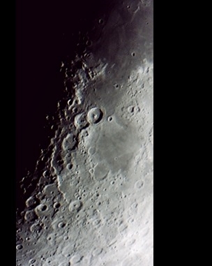 A fine view of the area North and South Mare Nectaris, two days before First Quarter (Perl 60mm refractor and a Perl Echorius 1.3 Webcam; picture stacked with RegiStax and processed into a image editor; home observatory)
