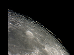 One day after Full Moon, the terminator is illuminating craters on the eastern limb, south of Mare Crisium! (Perl 60mm refractor and a Perl Echorius 1.3 Webcam; picture stacked with RegiStax and edited with a image editor; home observatory; turbulence was present)