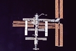 The updated ISS as seen from the Space Shuttle, on Flight Day 9, once the mission over