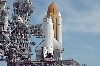 thumbnail to a view of the STS-117 mission back to launch pad 39A, May 15th, 2007 / vignette-lien vers une vue de la navette Atlantis de retour au pas de tir 39A le 15 mars 2007