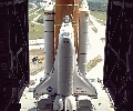 Shuttle Discovery rolling out of the VAB, May 18-19