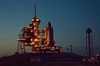 thumbnail to a view of 
Space Shutle Atlantis at the launch pad 39A / vignette-lien vers une vue de la navette Atlantis sur le pas de tir 39A