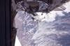 thumbnail to a view of Endeavour payload bay as backdropped against a moutainous region of the Earth, on Flight Day 1 / vignette-lien vers une vue de la soute de la navette Endeavour, lors du jour de vol n1, sur fond de rgion montagneuse