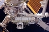 thumbnail to a view of the third and final spacewalk of the Space Shuttle STS-132 mission which allowed for the installation of the final two of the six new batteries for the B side of the port 6 solar array and some other tasks too / vignette-lien vers une vue de la 
la troisime et dernire sortie dans l'espace de la mission STS-132 de la navette spatiale, qui a permis l'installation des 2 batteries qui restaient  installer ainsi que d'autres tches