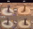 thumbnail to a picture showing how the rovers have been dust-coated after one year at Mars (2004-2005)