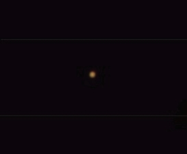 Mars as of Apr. 13, 2014, five days after its 2013-2014 opposition. No detail is really obvious in a small instrument (Perl 60mm refractor and a Perl Altaos 0.35 Webcam; picture stacked with RegiStax; home observatory)