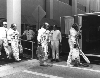 vignette-lien vers Neil Armstrong, Michael Collins et Buzz Aldrin, les astronautes de la mission Apollo 11 qui s'est pose sur la Lune participant  une rptition de compte--rebours