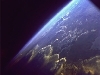 vignette-lien vers une vue de la Terre vue par la mission Gemini 7: l'aube se lve sur les Andes en Bolivie (l'Est est en haut  droite) (image faisant partie de notre srie Images de la conqute spatiale)