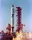 vignette-lien vers une vue d'une mission Gemini au lancement. Le programme Gemini fut un programme de transition qui prpara le programme Apollo (image faisant partie de notre srie Images de la conqute spatiale)