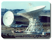 view of two of the three DSN 34-meter -111-foot- beam waveguide antennas at Goldstone, California