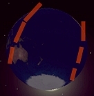 the regions of the Earth, where the June 26th, 2010 partial lunar eclipse is wholly visible