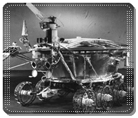 a view of a Soviet Lunokhod lunar rover