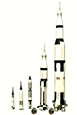 thumbnail to a view of the relative size of the Saturn V rocket compared other US manned space flight rockets (left to right): Mercury-Redstone, Mercury-Atlas, Gemini-Titan, 
Apollo-Saturn 1B, and Apollo-Saturn V
