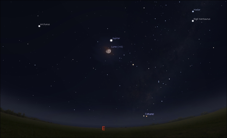 Moon close to Jupiter at the Tropics and the southern hemisphere!