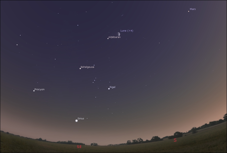 Moon close to Aldebaran tonight, the bright star to constellation Taurus, the Bull!