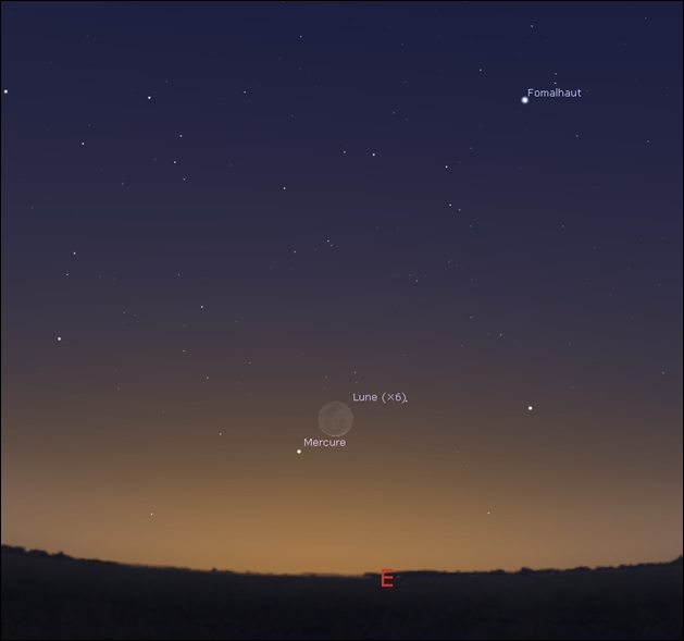 Where Mercury available like a morning star, Moon is close to it!