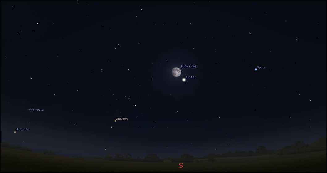 Moon close to Jupiter tonight!