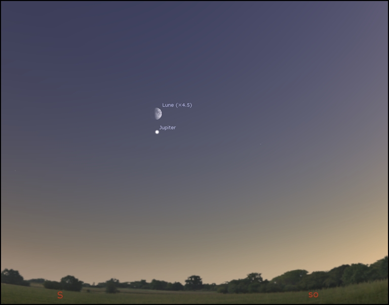 First quartered Moon seen close to Jupiter!