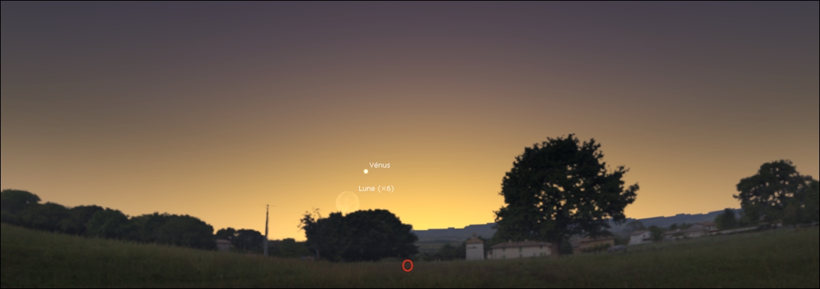 Moon close to Venus by evening twilight were the latter is seen!