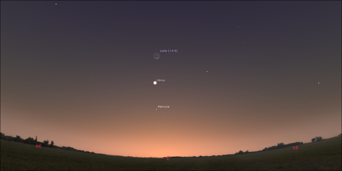 Where Venus morning star, last crescent by dawn close to it! Fine!