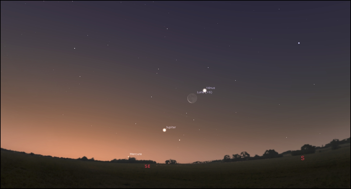 Moon close to Venus as Jupiter and Antares not that far!