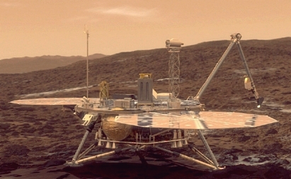 the Martian Phoenix Lander on post