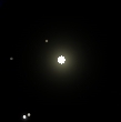 le Soleil vu de Jupiter; diamtre apparent: 6' 9 sec.