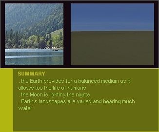 illustrations for the Earth, with a summary of the main aspects of the planet