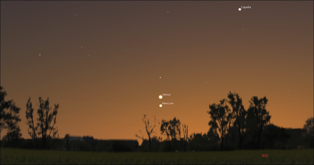Mercury moving to Venus by twilight May 18-25, with a closest on May 21!
