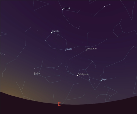 The bright stars of the northern hemisphere Great Winter Sky are ornating dawn in August worldwide!